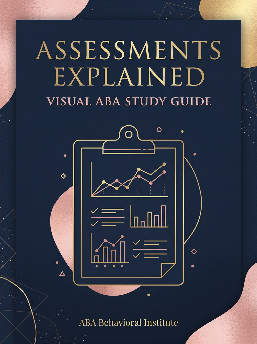Cover of Assessments Explained | Visual ABA Study Guide