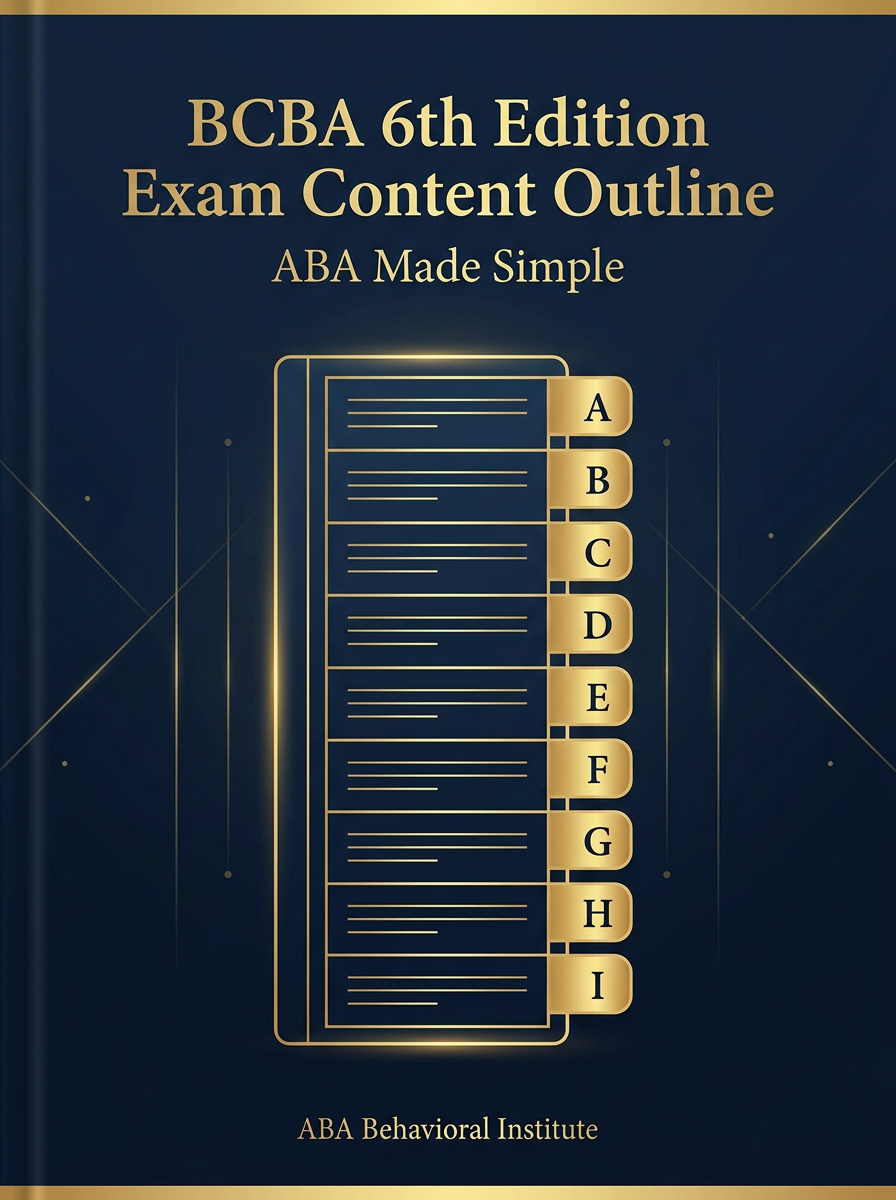 Cover of 6th Edition BCBA Exam Content Outline: ABA Made Simple